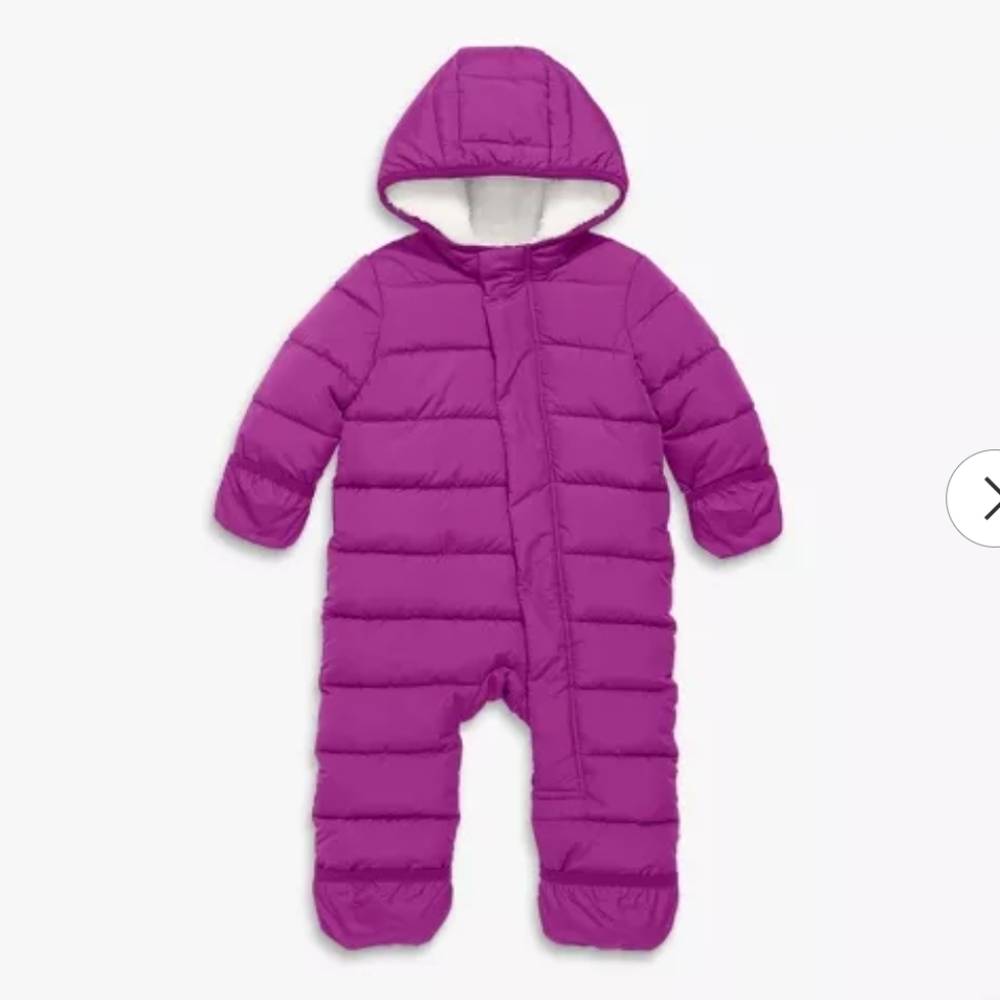 Primary Baby Parka Puffer Suit in Boysenberry Size 0-6 Months